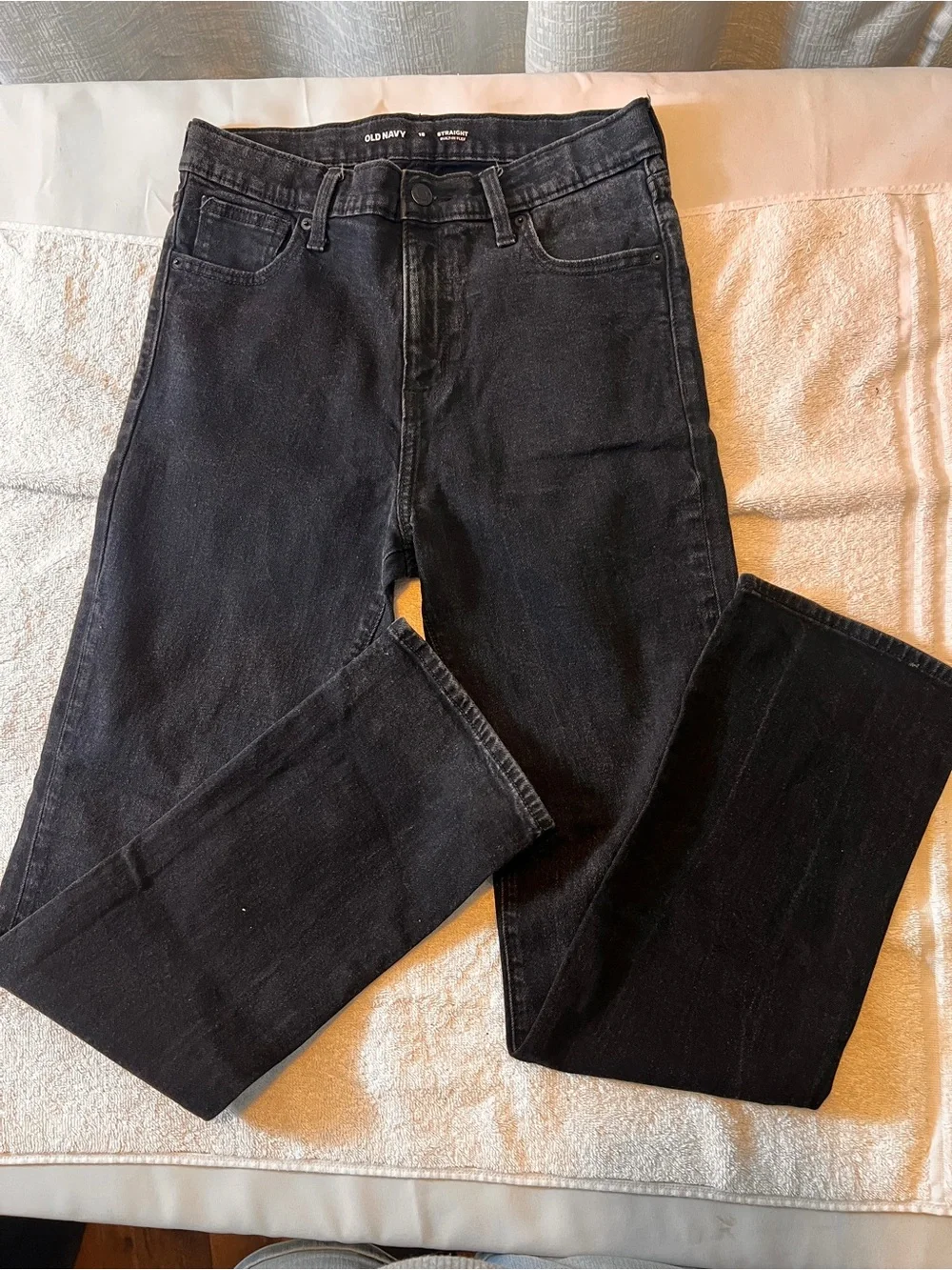 Old Navy Boys Black Straight Jeans - Classic Fit Size 18